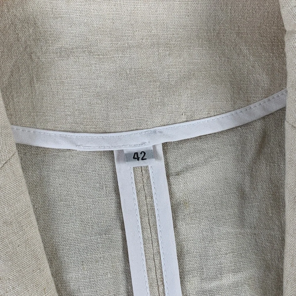 State & Liberty Blazer Men 42 Linen Cream Unstructered Performance Sport Coat